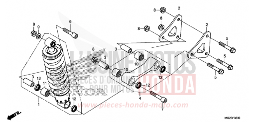 COUSSIN ARRIERE CBR500RAD de 2013
